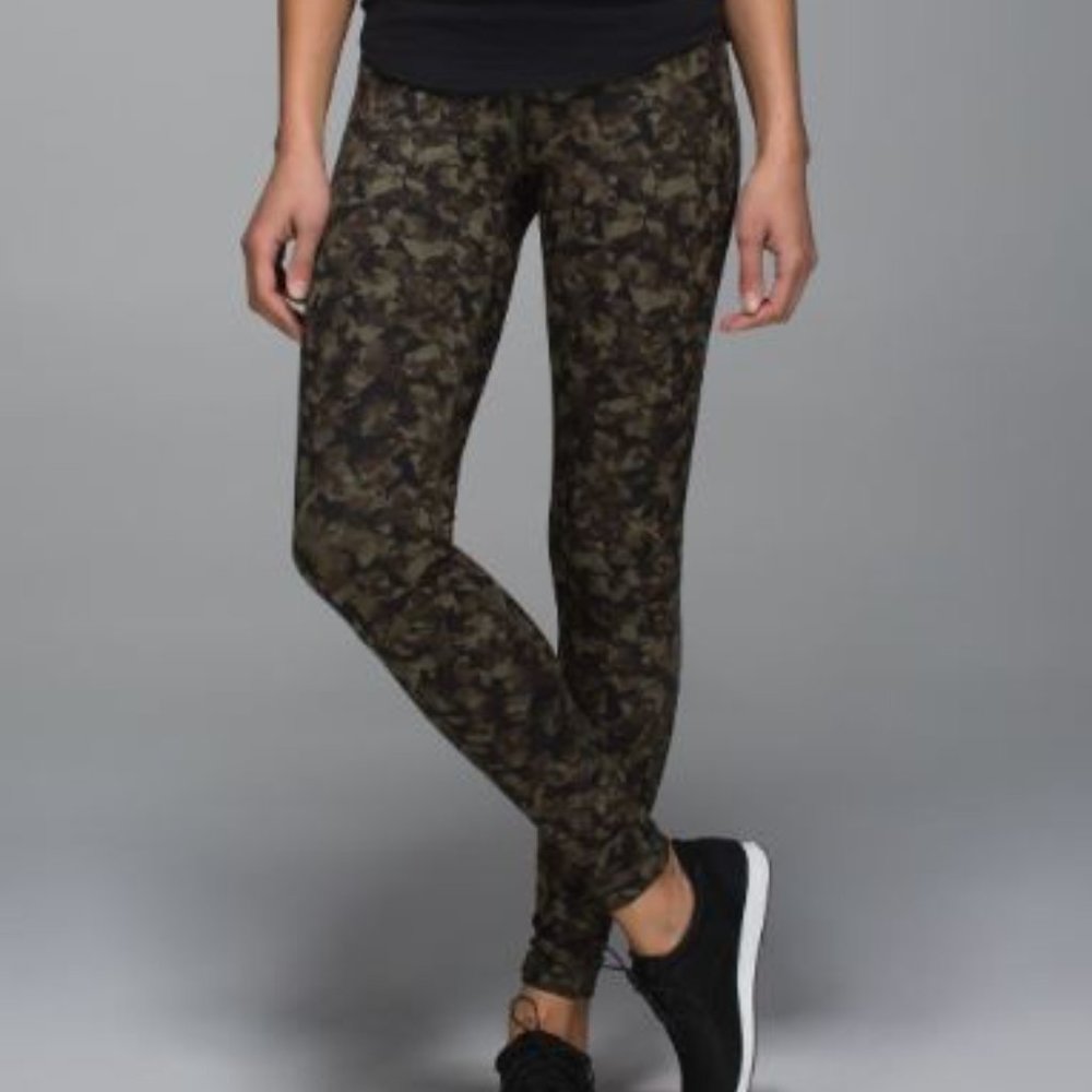 LULULEMON| Wunder Under *Full-On Luon (Roll Down) Mystic Jungle Fatigue SZ 6 - Picture 6 of 13